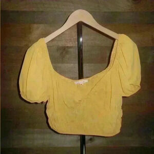 Altered State Marigold Yellow Top with puffy sleeves - M